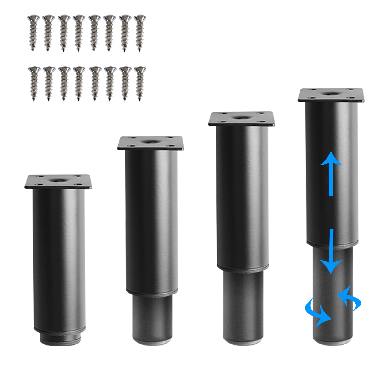 Amazon.co.jp: 調節可能な家具脚 4.7~7.1インチ | 金属製調節可能な