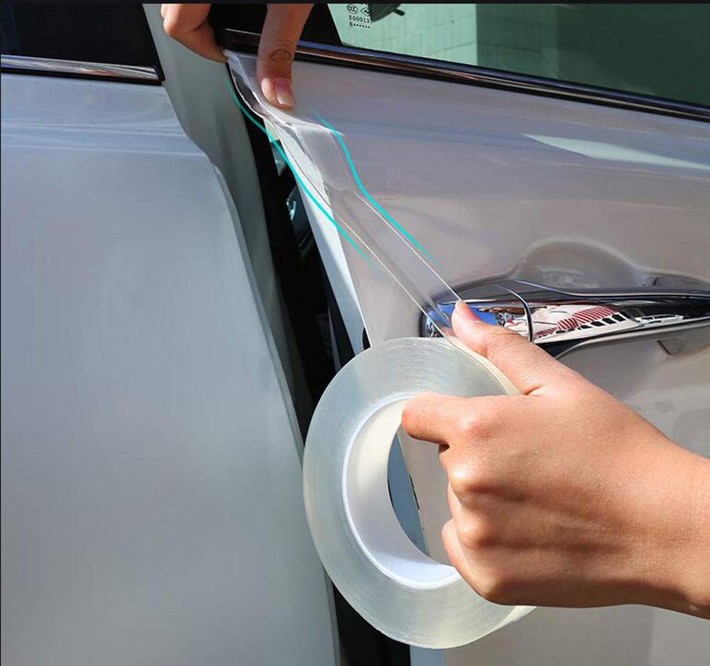33Ft Long Car Door Edge Guards Car Anti-Collision Tape Fit for Most Car, Invisible Transparent Bumper, Scratch-Resistant Body, Protect The Car Body. (1.2" Width,Transparent)
