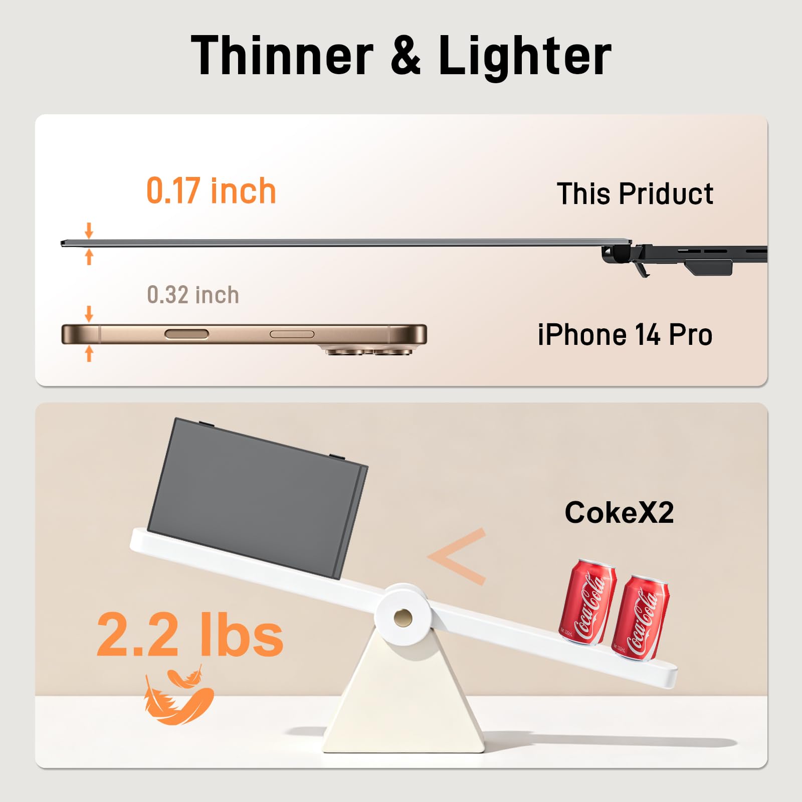 14.1'' Triple Laptop Screen Extender, 2.2lbs Ultra-Light Portable Monitor view 9