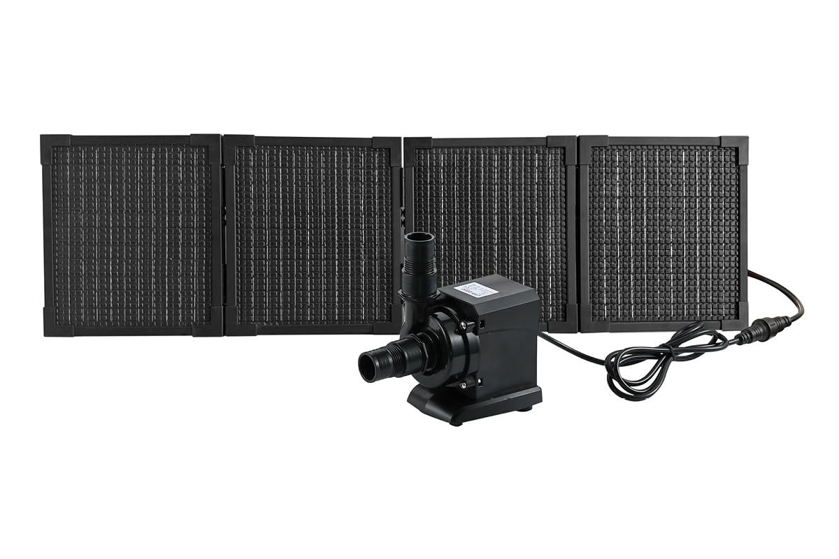 Steinbach Bomba de circulación con panel fotovoltaico – 040613 – Potencia de la bomba 3.000 l/h – Para piscinas con una capacidad de agua de hasta 19.000 l – Con un panel fotovoltaico plegable de 30 W