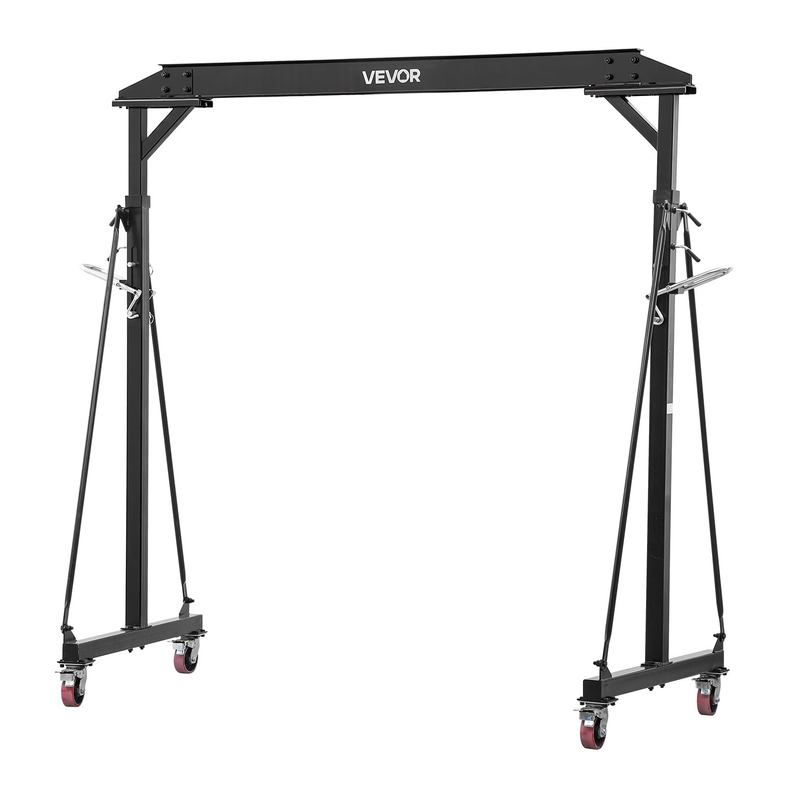 VEVOR Mobiler Portalkran mit 997,9kg Tragkraft, 243-363cm Höhenverstellbarer Ladekran aus Stahl, Robuster Werkstattkran Inkl. 360° Lenkrollen mit Bremsen, Lastkran für Lager Werkstatt Baustelle Fabrik