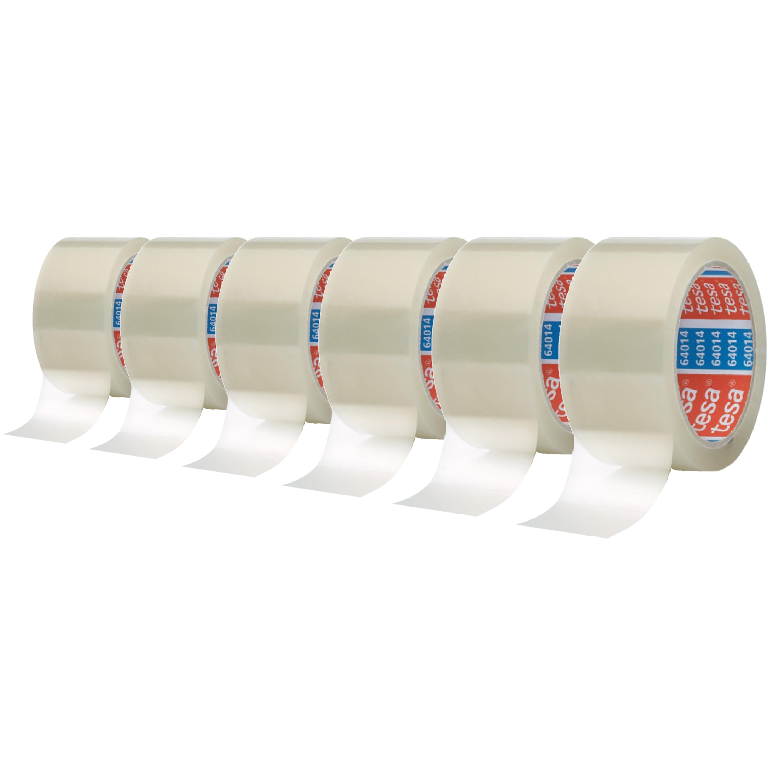 tesa hochwertiges Packband transparent, tesapack - 66 m x 50 mm (6 Rollen transparent)