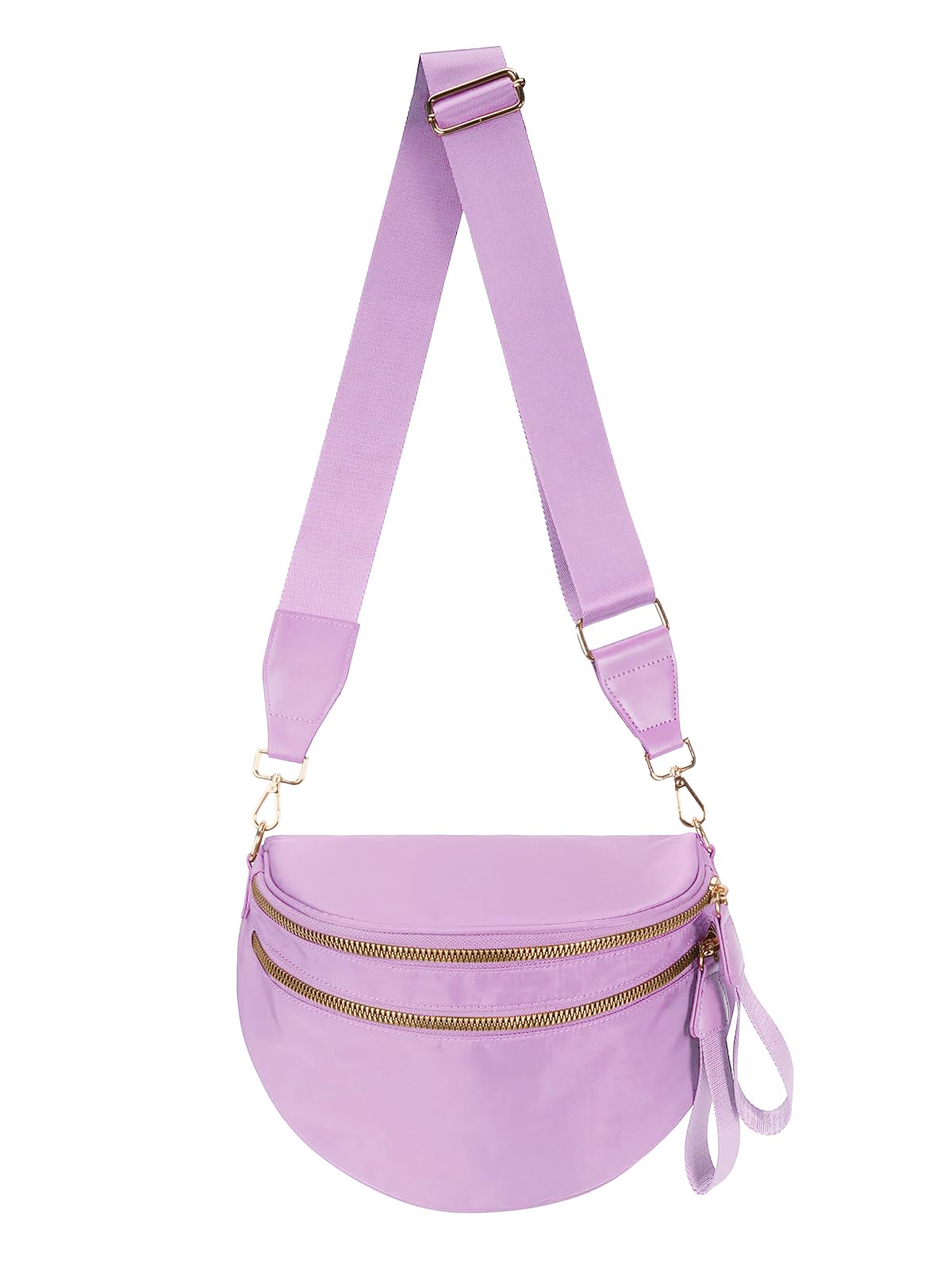 Pure Colour Crossbody Bag Bum Bag for Women,Spacious Purse Fanny Packs Belt Bag,Oversized Bum Bag (Colour Bum Bag-Light Purple)