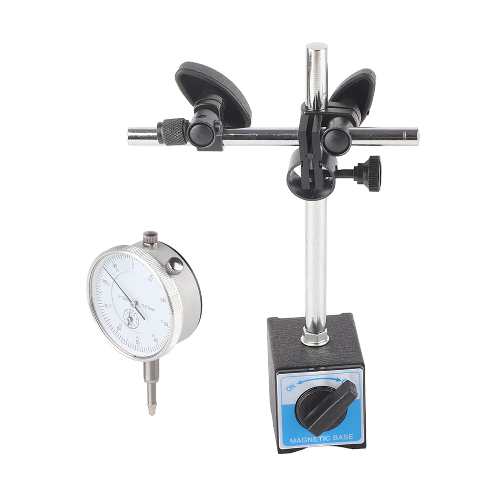 Comparatore a Quadrante con Base Magnetica da 0 a 10 Mm Precisione 0,01 Mm Strumento di Misurazione del Quadrante da 54 per l'elaborazione di Layout e Ispezioni Utenti