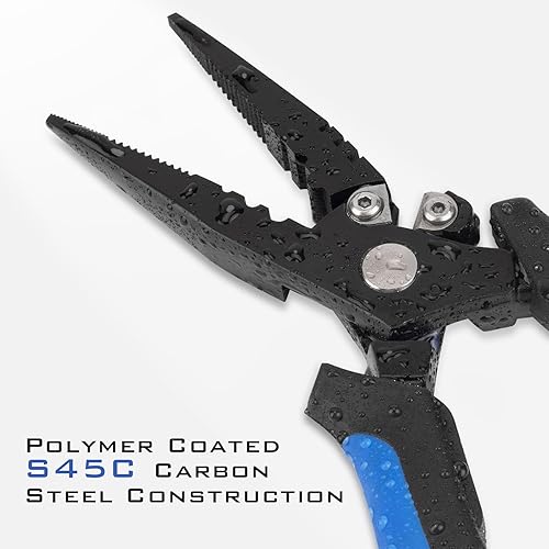 Vista 25 de KastKing Intimidator Fishing Pliers, Corrosion Resistant Polymer Coated Fishing Tools, Tungsten Carbide Cutters, Saltwater Resistant Fishing Gear D