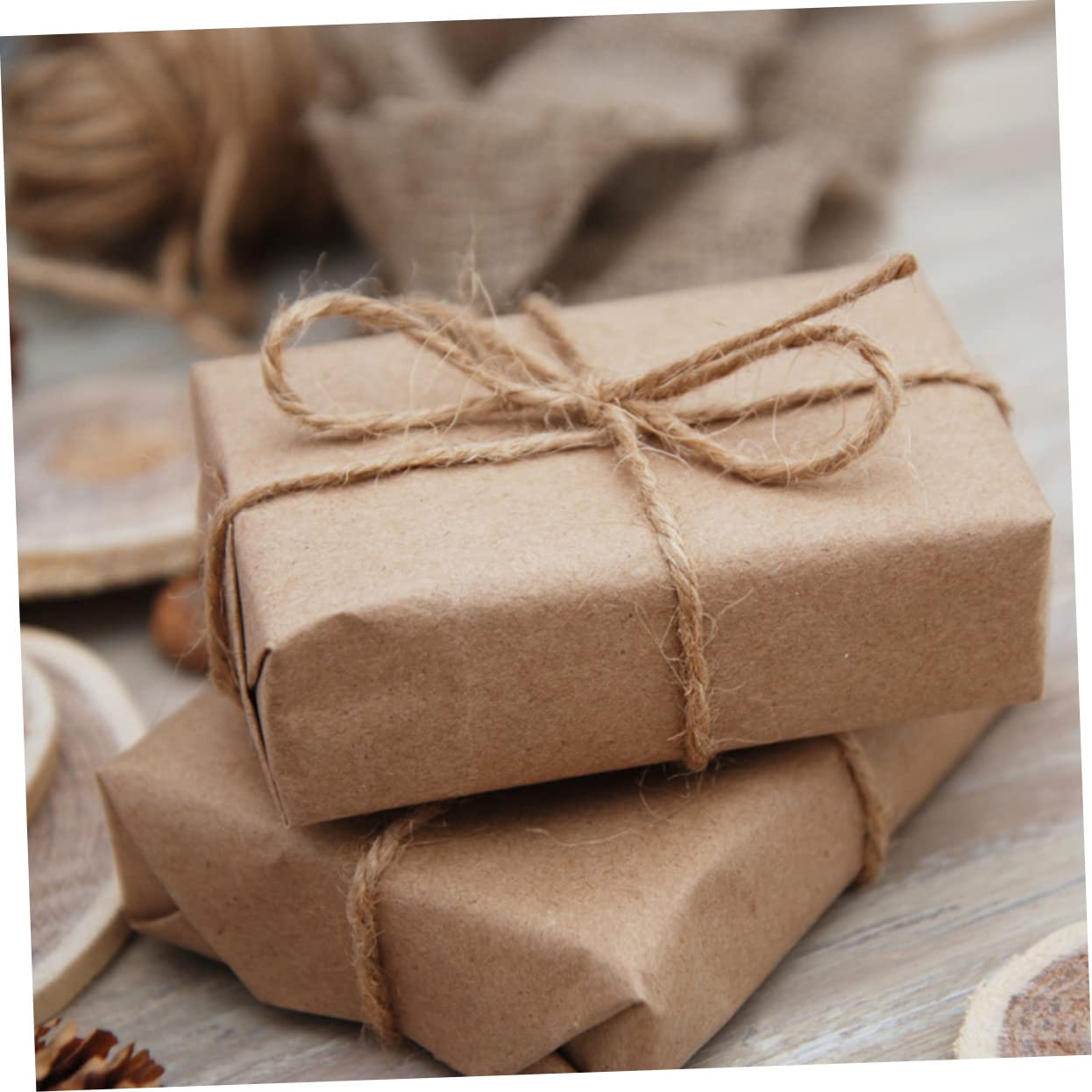 Rollo de Papel Kraft Marrón Caqui, 1 Rollo para Envolver y Decorar