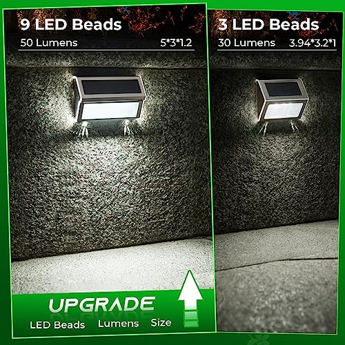 Jsot Solar Lights For Outside 9 Led - 10Pack Solar Deck Lights Outdoor Waterproof For Yard Landscape Pool Fence Stairs Step Wall Solar Garden Lighting #TOP3
