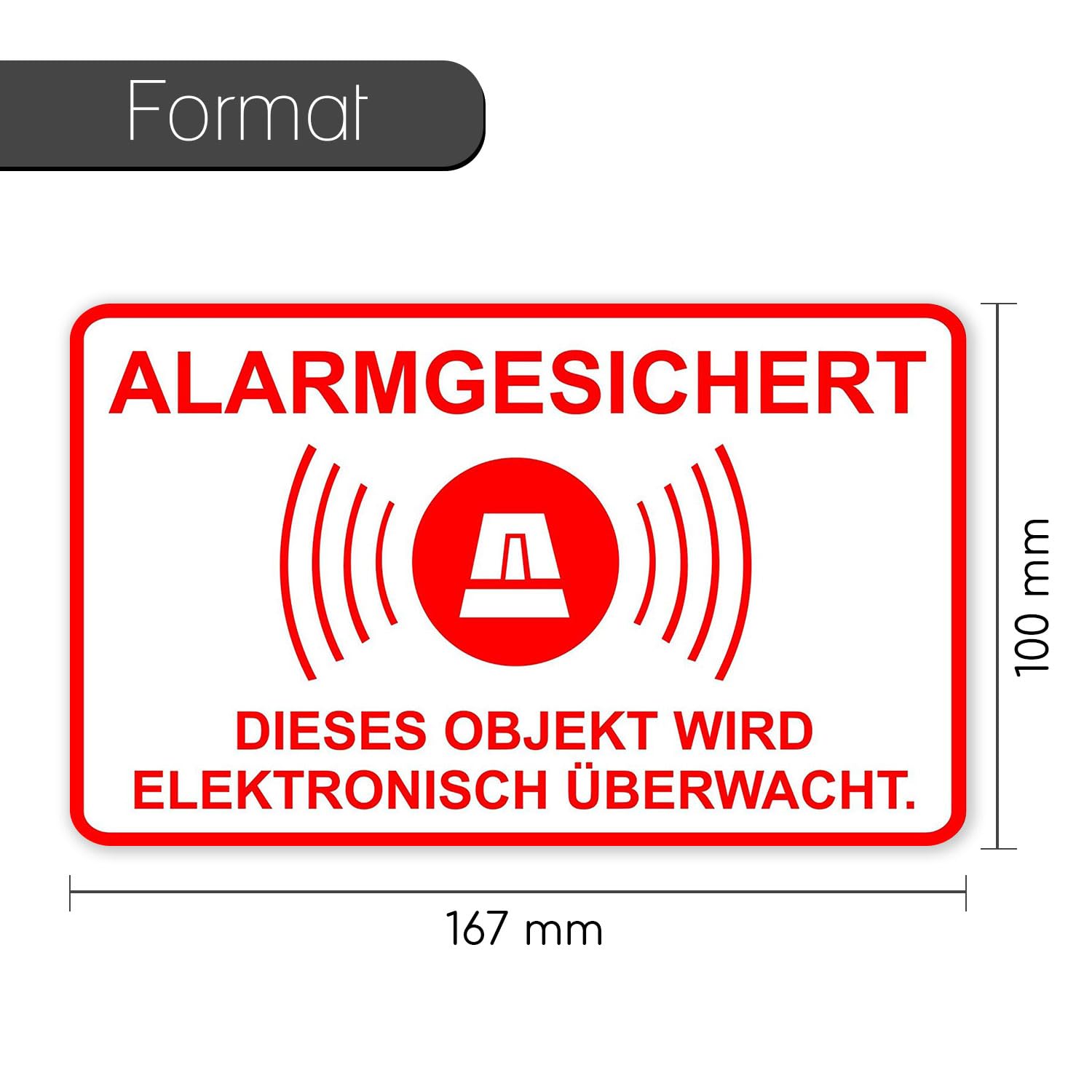 Warnschild 45 X 30 Cm - Videoüberwacht, Alarmgesichert, Zutritt Für U