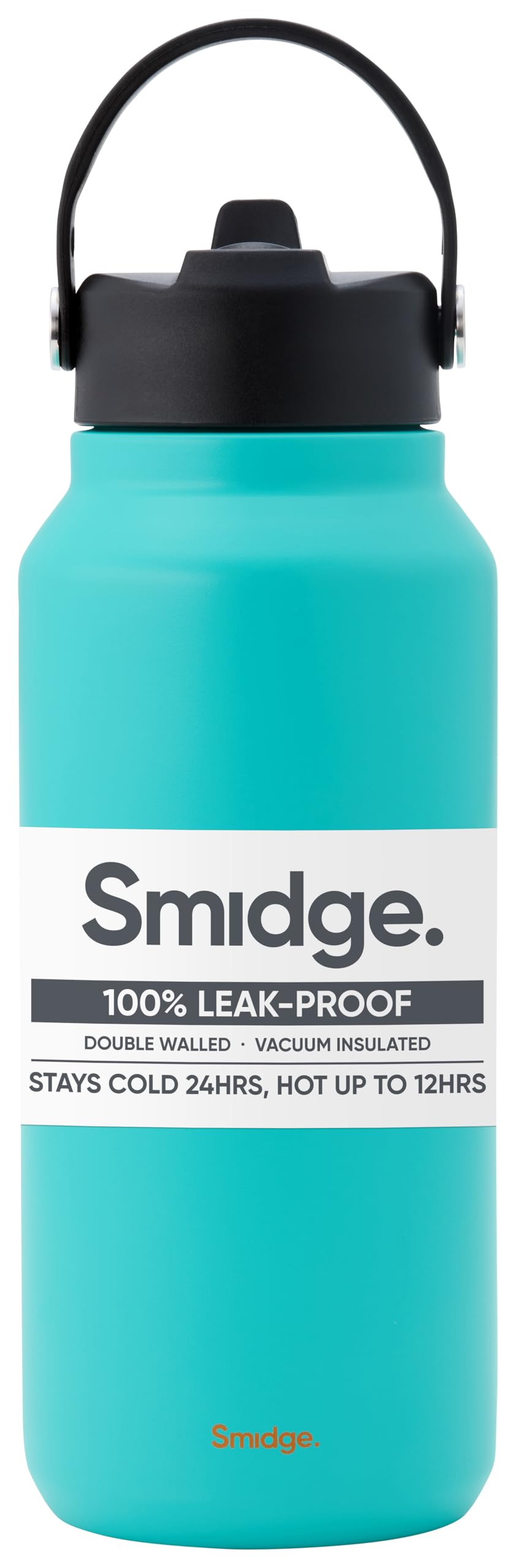 Smidge Reusable Water Bottle 900ml Aqua – Insulated Stainless Steel Flask with Sipping Lid for Hot & Cold Drinks, Leakproof & BPA-Free, No Metallic Taste