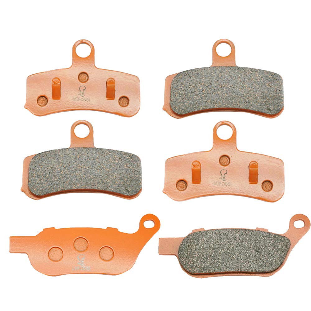 Motorcycle Front Rear Carbon Fiber Brake Pads Compatible with Harley Davidson Dyna FXDF Fat Bob FXDL Low Rider 2008-2017 FXDLS Dyna Low Rider S 2017 FA457F FA457F FA458R