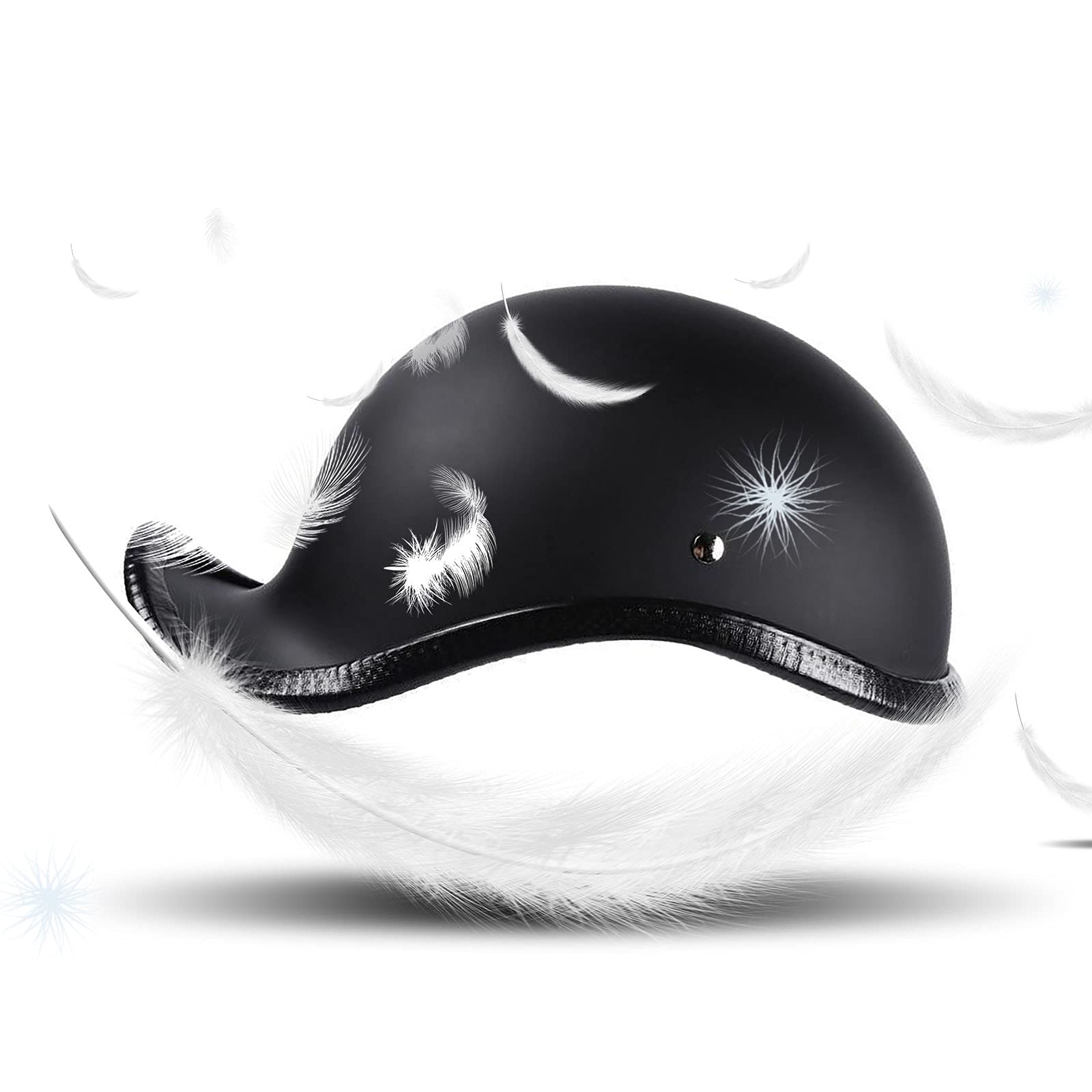 Kask motocyklowy półkask retro, certyfikat ECE dla dorosłych Vintage Braincap Kask motocyklowy Miski Kask motocyklowy Jet All Season Unisex Otwarty kask 10,L 58-59CM