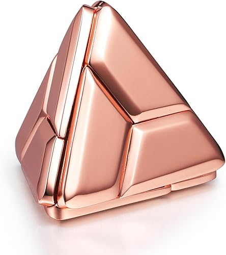 Rompecabezas de metal triangular 3D, rompecabezas para adultos y niños (oro rosa)