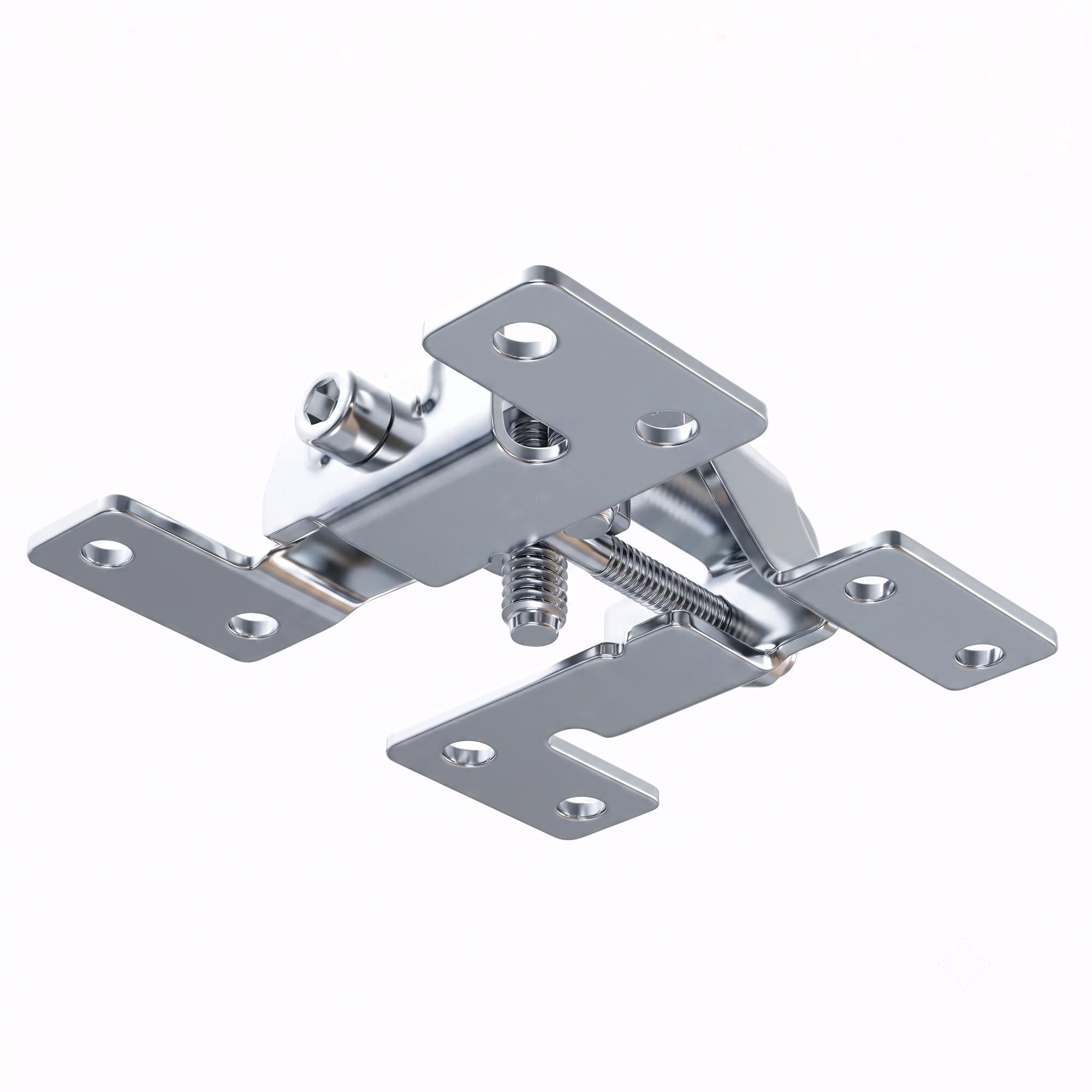 Cierres de junta de encimera de doble acción, paquete de 4, cierre de perno abatible ajustable para hardware de conector de mesa de encimera, kit de conector de superficie de carpintería