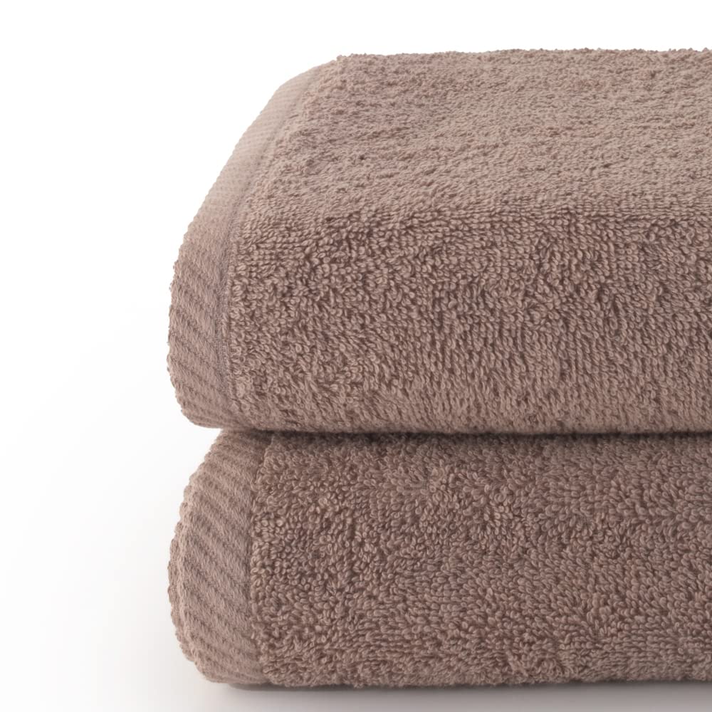 Top Towels - Plus - Large bath towels - Bath towels - 2 shower towels - 70x140 cm - 100% cotton - Vison, Mink, 70x140cms - Image 2