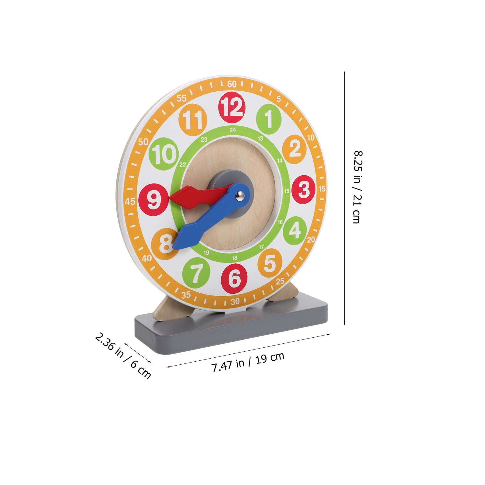 ERINGOGO Reloj Didáctico para Niños Pequeños de Madera Decoracion Colegio
