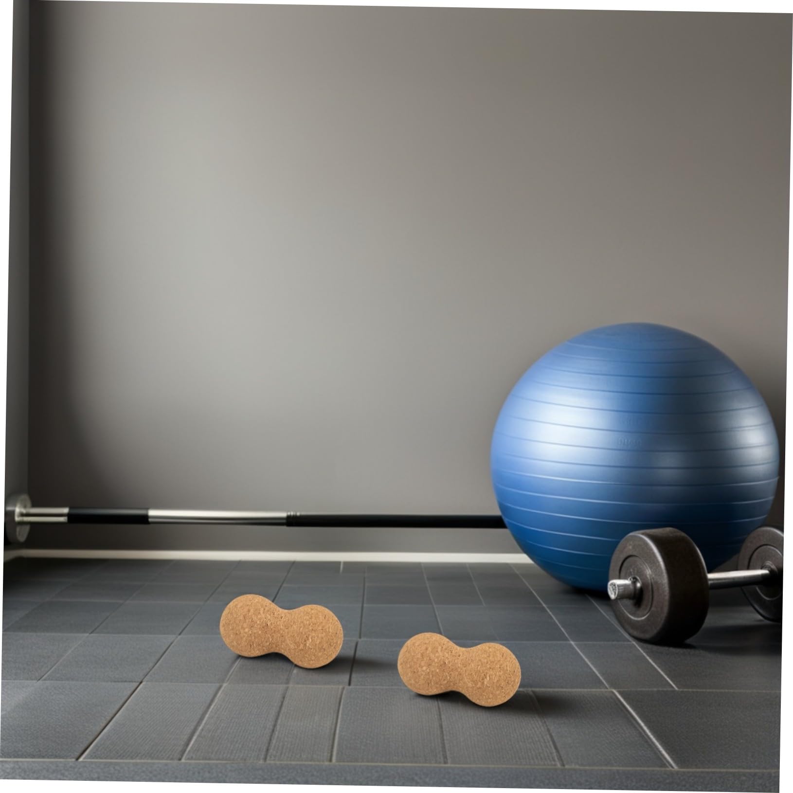 PLAFOPE 2 Piezas Unidades Bola de Masaje de Corcho Sólido Doble Pelota de Lacrosse para de Puntos Gatillo Recuperación Muscular Profunda para Espalda Cuello y Pies Herramienta Portátil