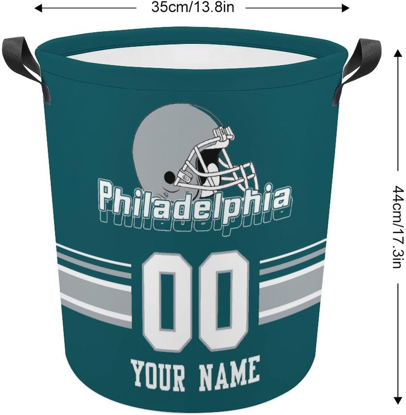 Custom Football Laundry Basket Personalized Collapsible Laundry Hamper with Name Number For Fans Gifts Dirty Clothes Storage Basket with Handles for Bathroom Bedroom Livingroom Organizer Toy Basket