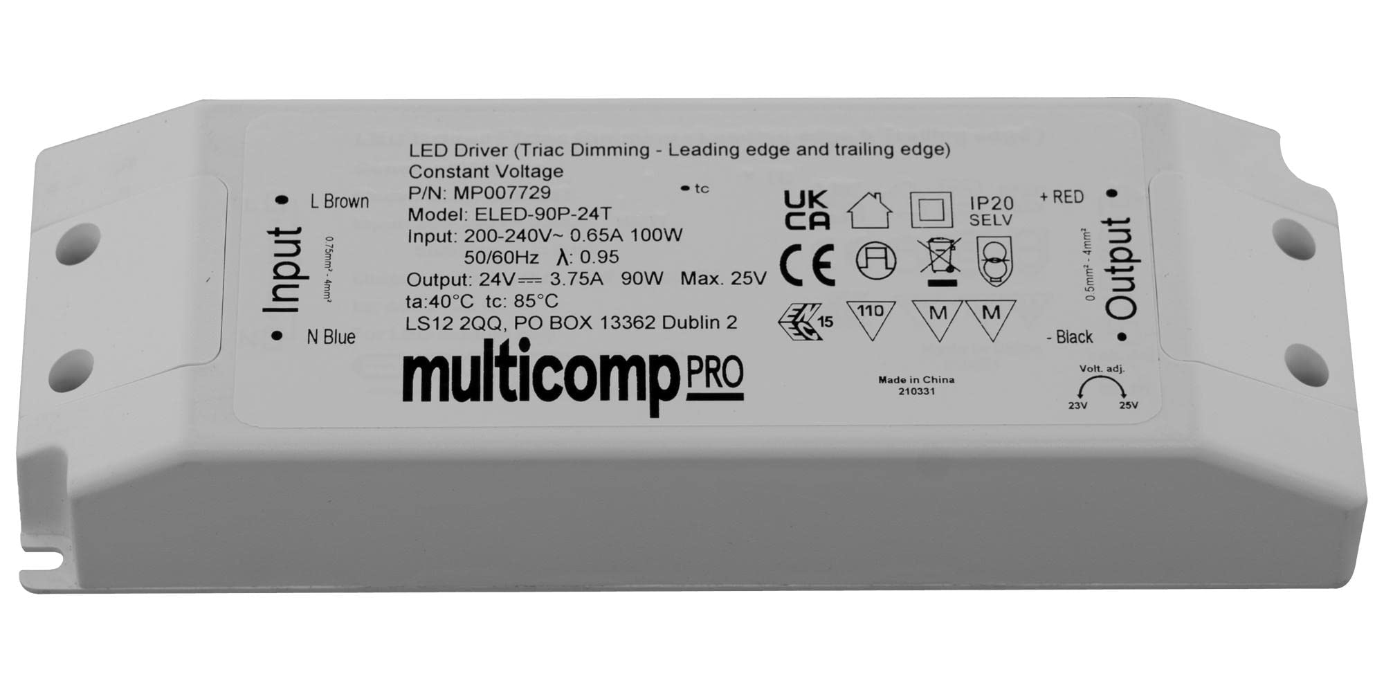 Pilote LED 90W AC/DC transformateur de tension constante pour projet architectural - 3