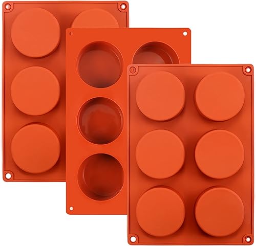 Palksky 3 piezas Molde redondo para carameloscubierta de chocolate molde de galletas para sándwich galletas magdalenas pasteles brownie pudín