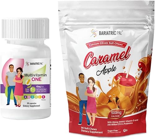 BariatricPal Paquete de vitaminas bariátricas de 30 días (¡multivitamínico UNO 1 por día! Cápsula con 45 mg de hierro y citrato de calcio disponible en Yaxa Guatemala
