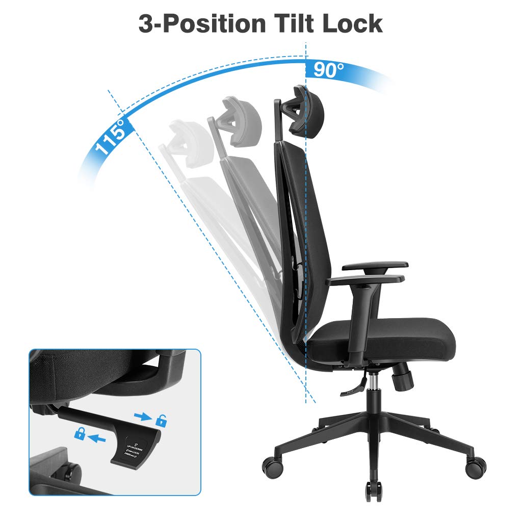 LANGRIA Office Chair HighBack Mesh Chair, Fully Adjustable Computer