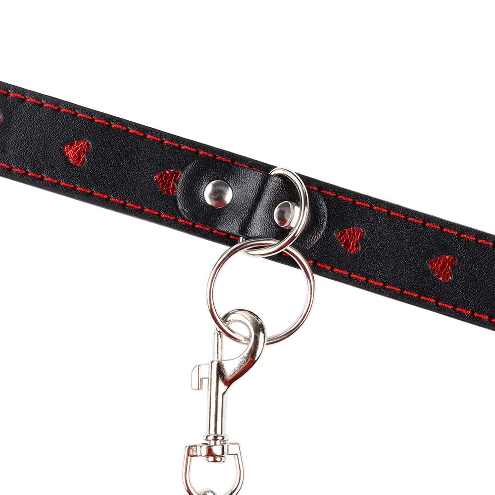 Collare a girocollo regolabile in pelle per donna, collare nero in pelle liscia per donna