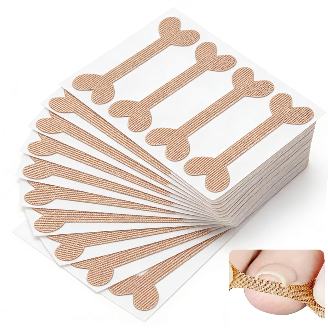 80 Piezas Korrección de Uñas Encarnadas, Parche Corrector de Uñas de los Pies,Parche de Corrección de Uña Encarnada Elástico, Pegatinas de Uñas Encarnadas, para Mujeres y Hombres