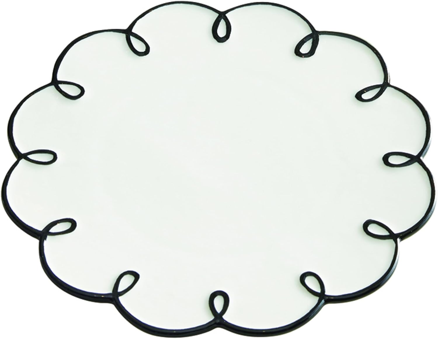 Santa Barbara Design Studio Appetizer Plate Set - 6" Ceramic Dessert Plates with Scalloped Edge, 4-Count, Black Trim