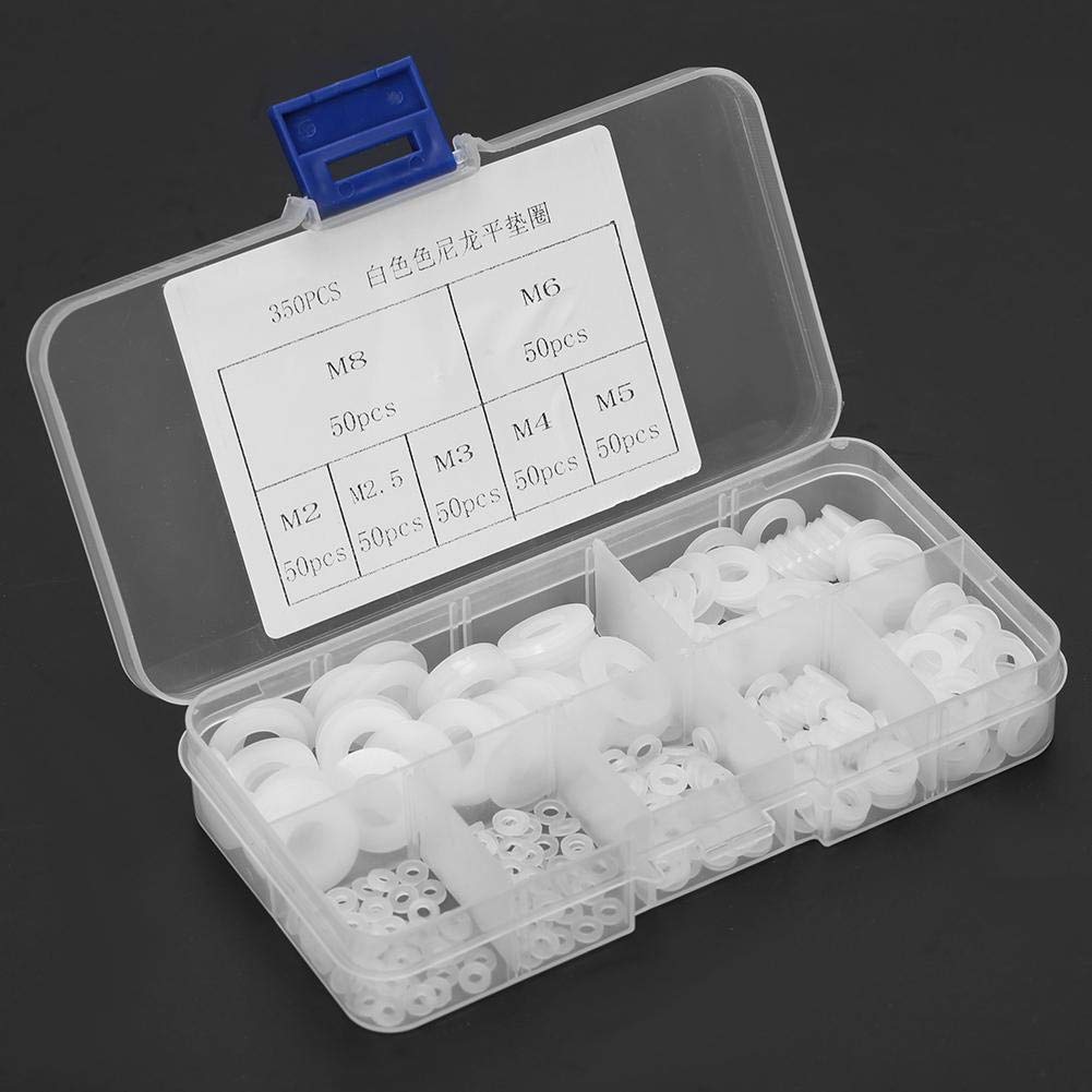 Arandela plástica, 350pcs Kit de juntas planas para aplicaciones de fontanería tapones de sumidero buffers maquinaria