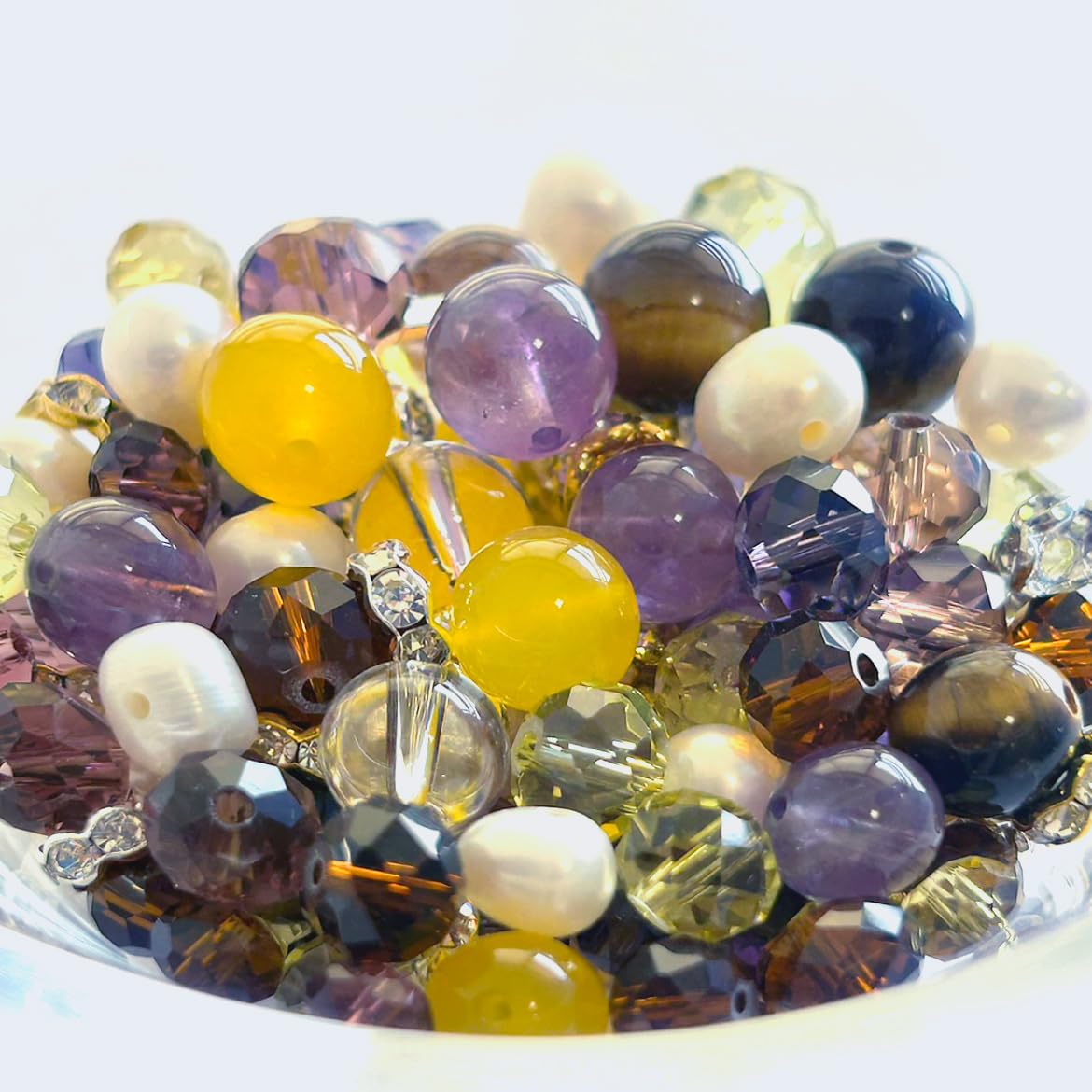 Amazon.co.jp: 天然石 ビーズセット クリスタルガラス 淡水パール