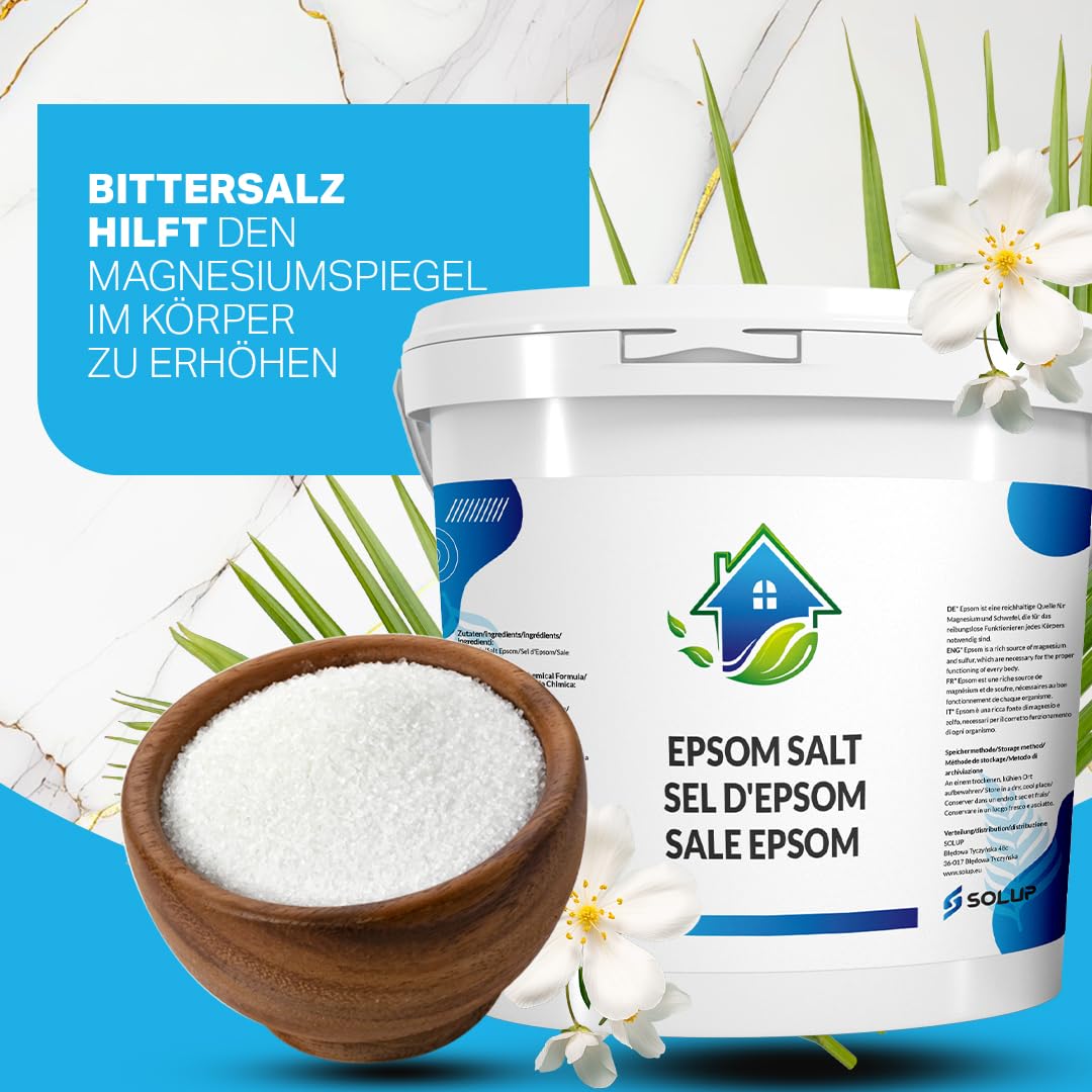 Epsom Sól Do Kąpieli, 4 kg, Sól Gorzka I Oczyszczania Jelit, Siarczan Magnezu, Naturalna