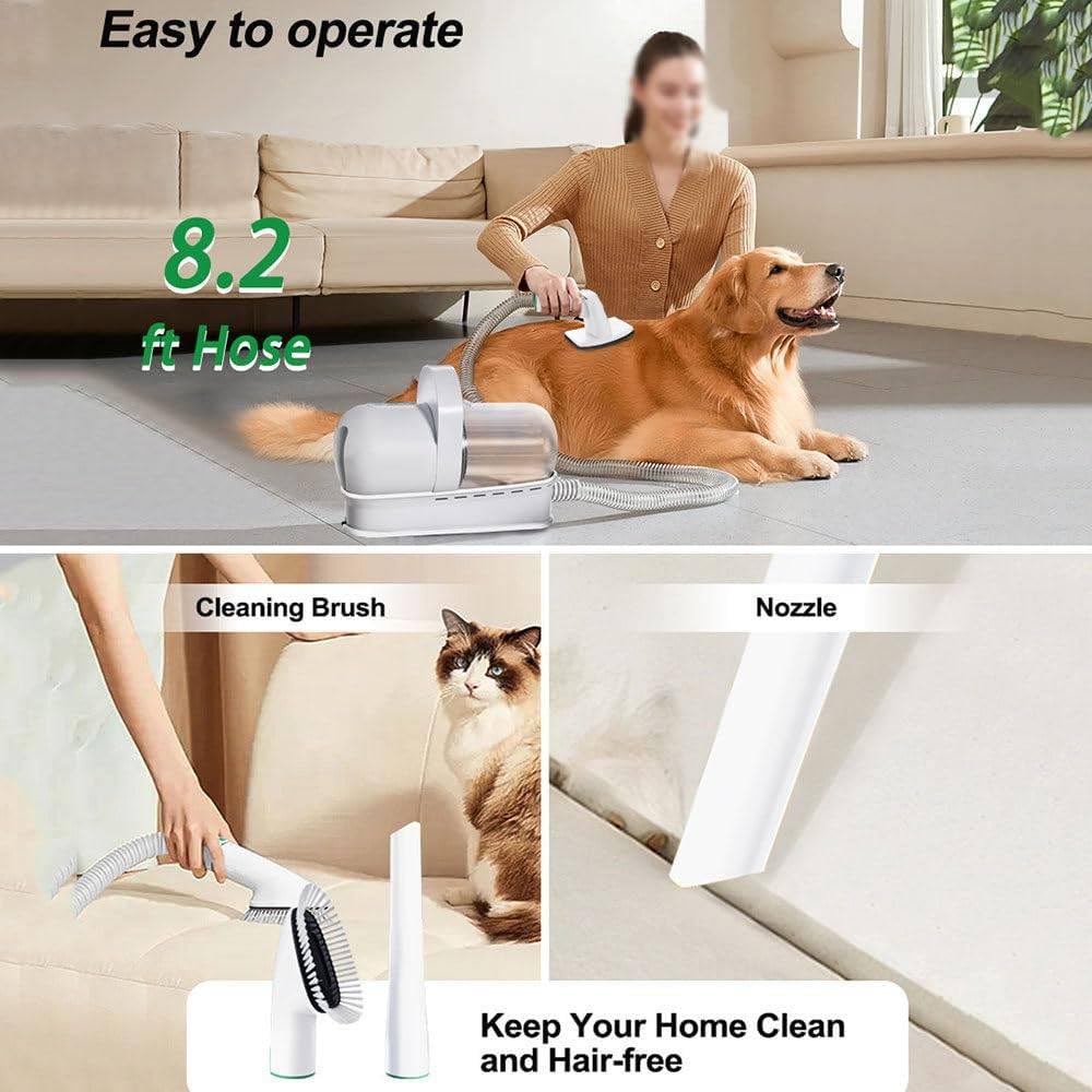 Kit di Toelettatura per Animali 7 in 1 con Aspiratore | Kit per La Toelettatura del Cane | Aspiratore Potente 13000pa | Ideale per Cani E Gatti: Toelettatura E Gestione della Muta