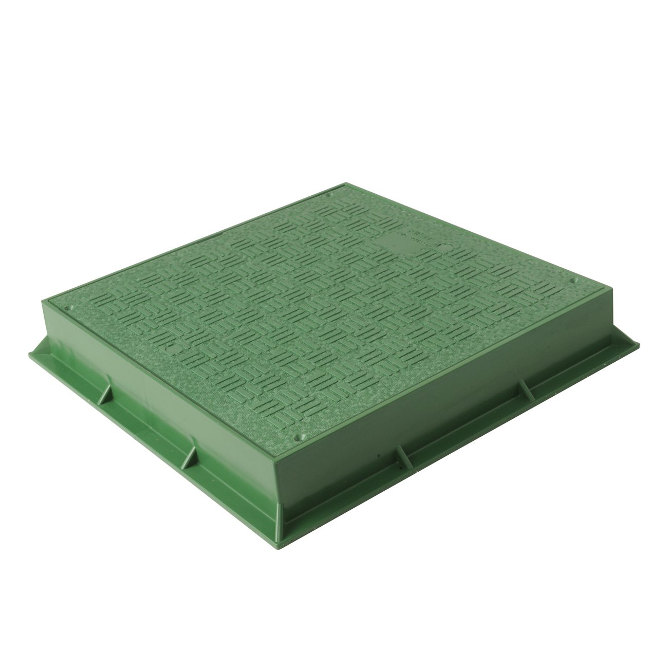 First Plast TCDP25V - Marco con tapa pedonable de PVC, verde, 250 x 250 mm