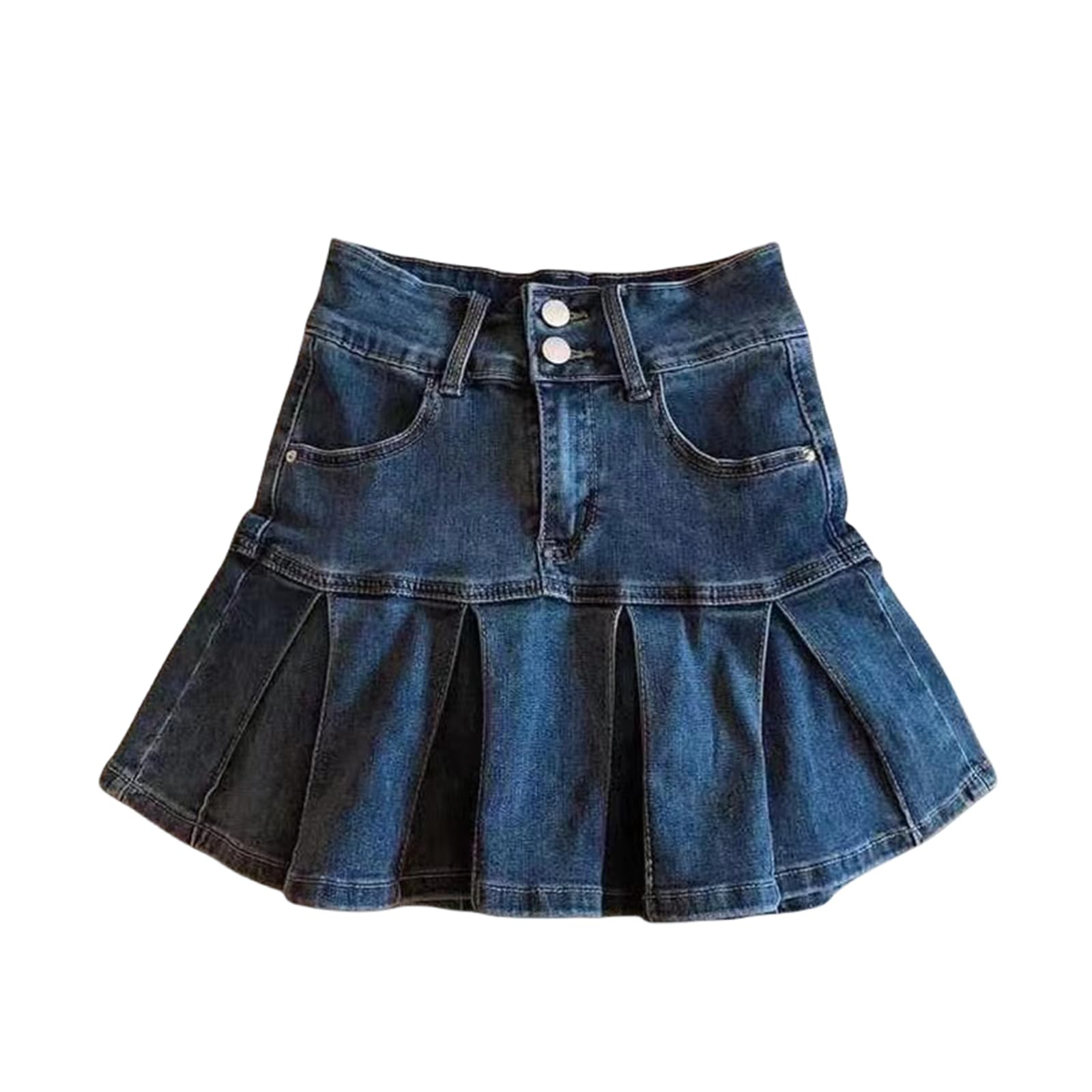 Spódnica damska modna elegancka mini spódnica damska marszczona krawędź linia linia plisowana spódnica streetwear retro spódnica dżinsowa
