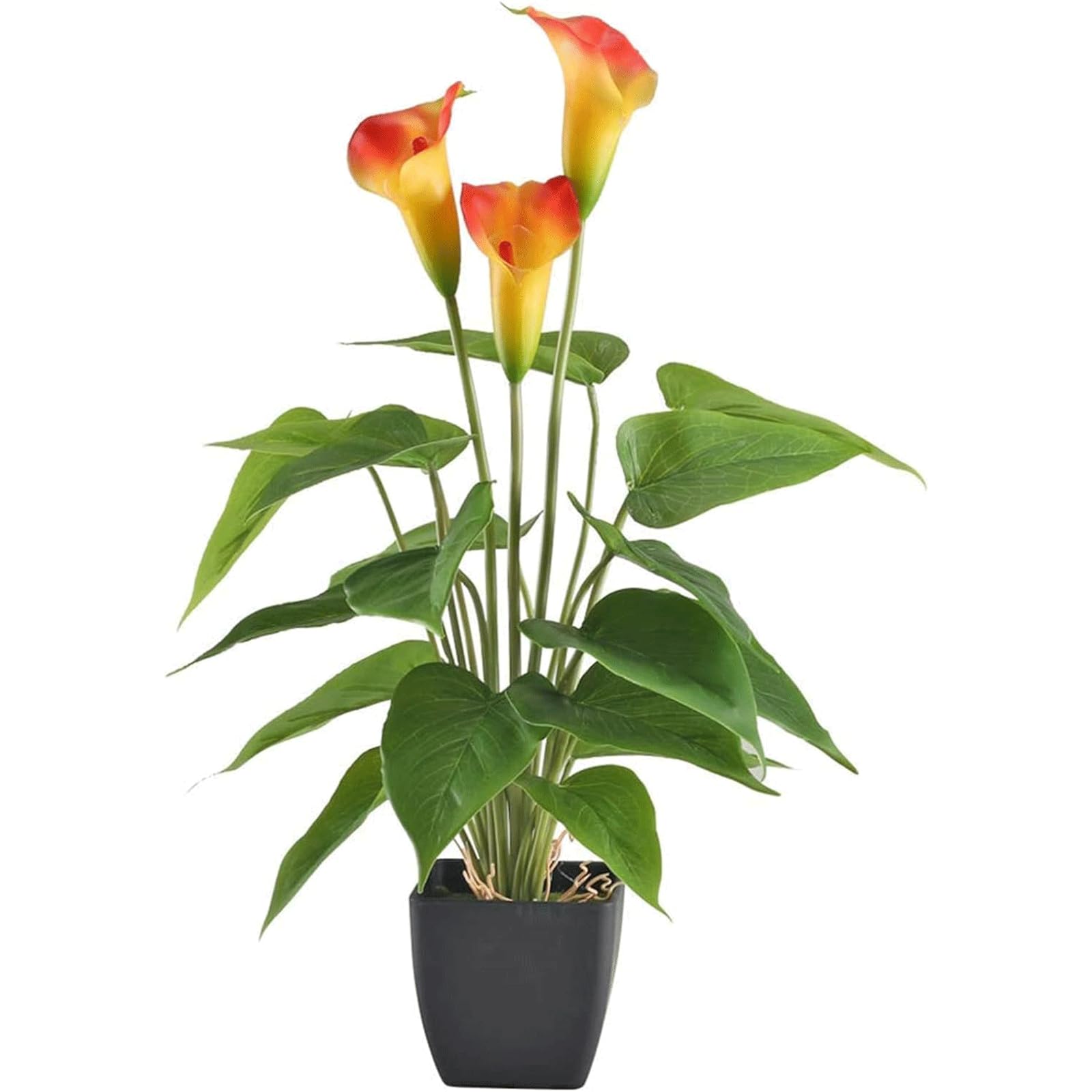 XDLEDMKIZ Fake Flowers Elegant Lily Flowers Vivid Artificial Flowers Floral Arrangement Room Office Centerpieces Bouquets Decor
