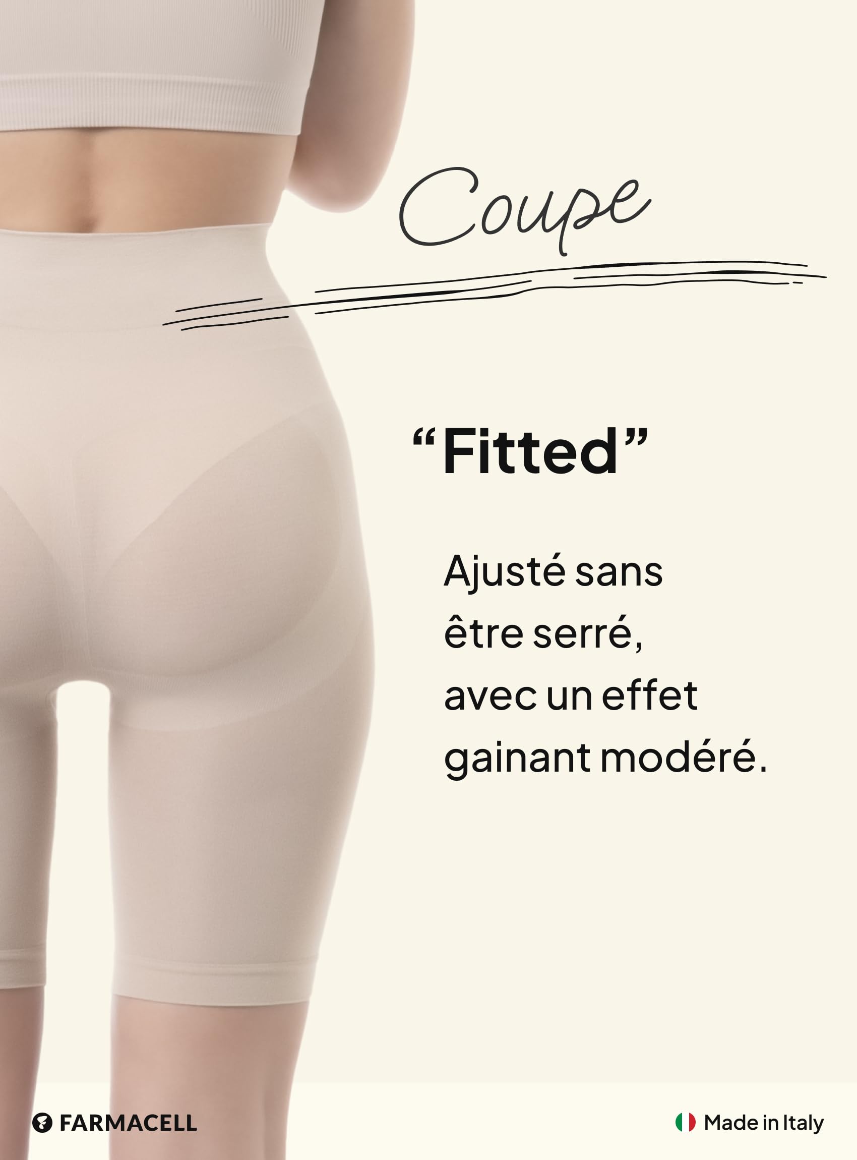 Farmacell Panty Femme Gainant Push-Up, Léger et Ultra-Respirant, Made in Italy, 603B