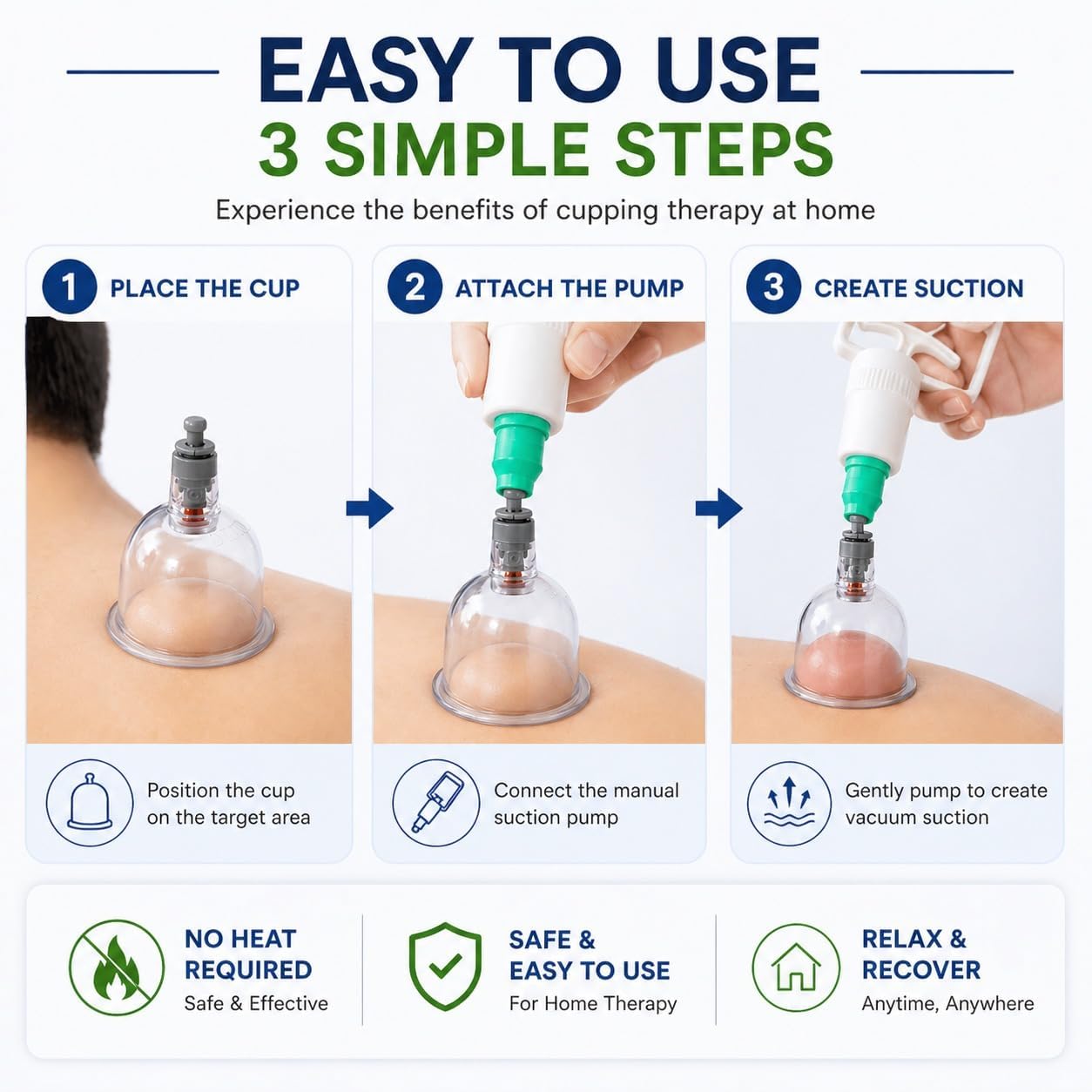 Scholazs HIJAMA Cupping Kit 12 Pcs Vacuum Cupping Set for Health Care Portable Body Relaxation Massager & Manual Therapy Cups for Pain Relief Magnetic Traditional Chinese Therapy Cupping,Transparent 2
