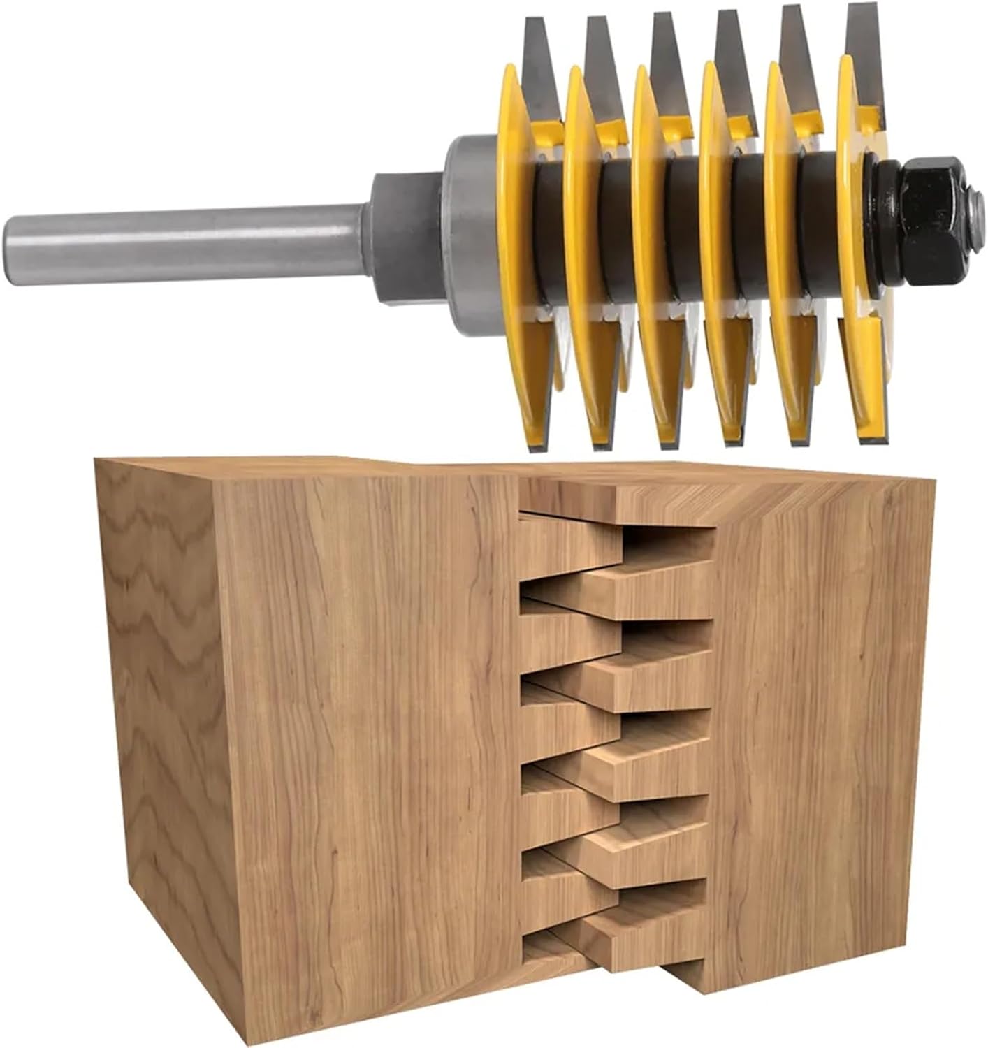 1pcs 8mm Shank 12mm Shank 2 Teeth Adjustable Finger Joint Router Bit Cutter Industrial Grade for Wood Tool (Color : A, Size : 12mm Shank)