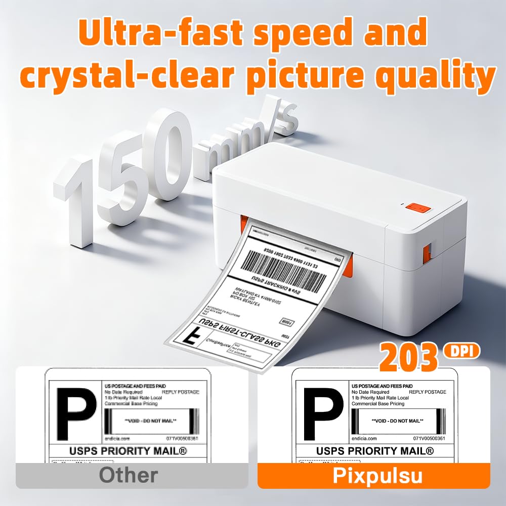 A81-Pro termiczna drukarka etykiet 4 x 6, bezprzewodowa drukarka etykiet wysyłkowych Bluetooth do szybkiej wysyłki e-commerce, kompatybilna z Amazon, Ebay, Shopify, Small Business, iOS