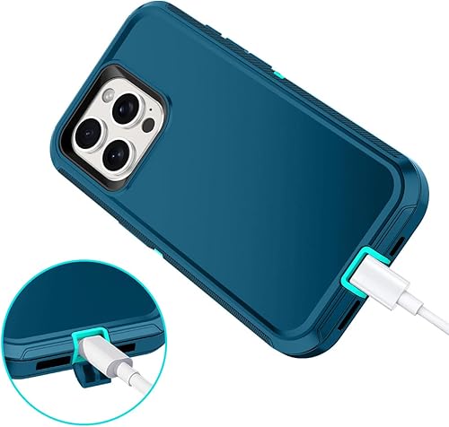Miniatura 5 de I-HONVA Funda para iPhone 15 Pro a prueba de golpes, a prueba de polvo y caídas, 3 capas de protección de cuerpo completo sin protector de pantalla,