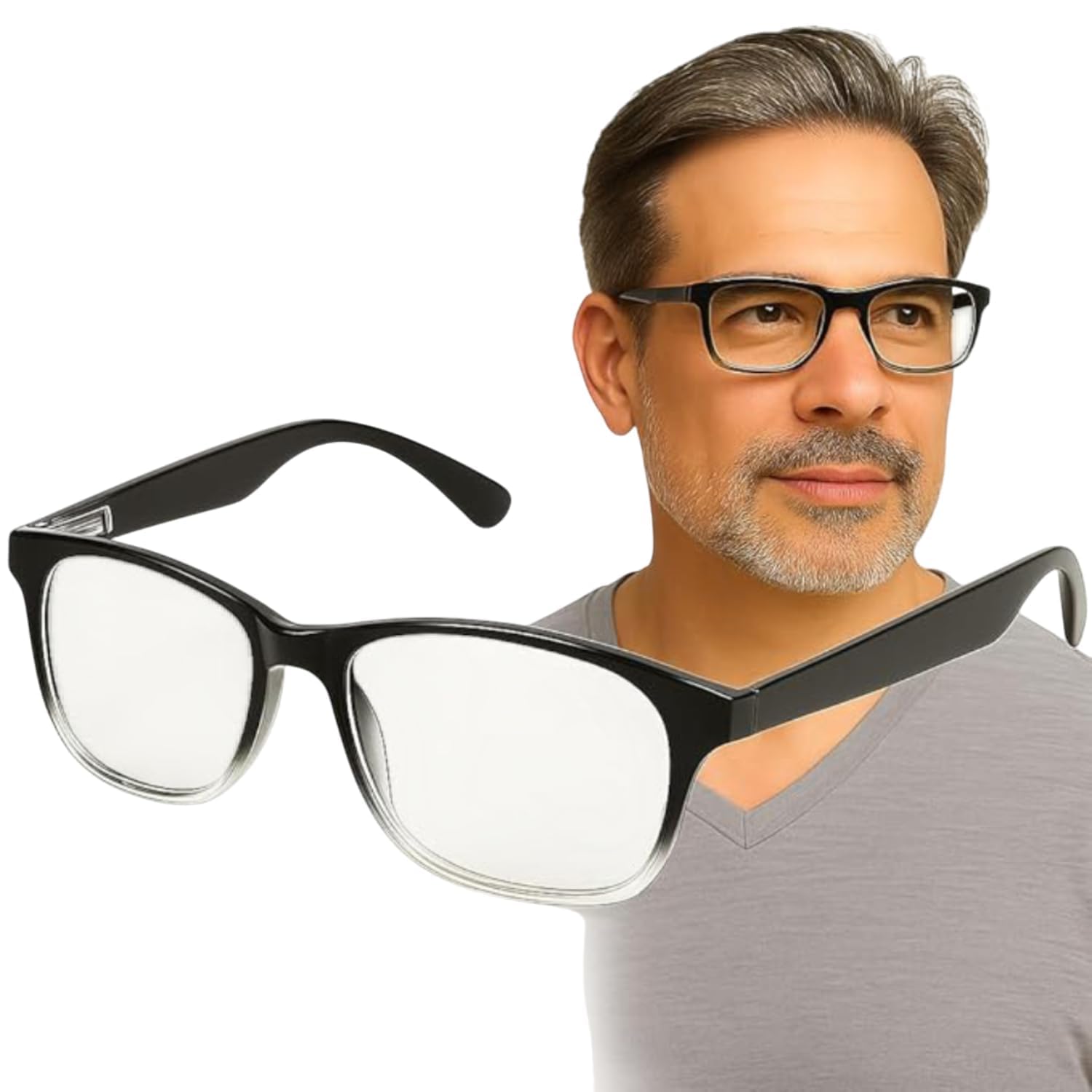 Adjustable Focus Reading Glasses for Men & Women – +0.5 to +2.5 Auto Focus Progressive Blue Light Blocking Specs – One Power Lightweight Rimless Readers for Screen & Book Use - Special Edition