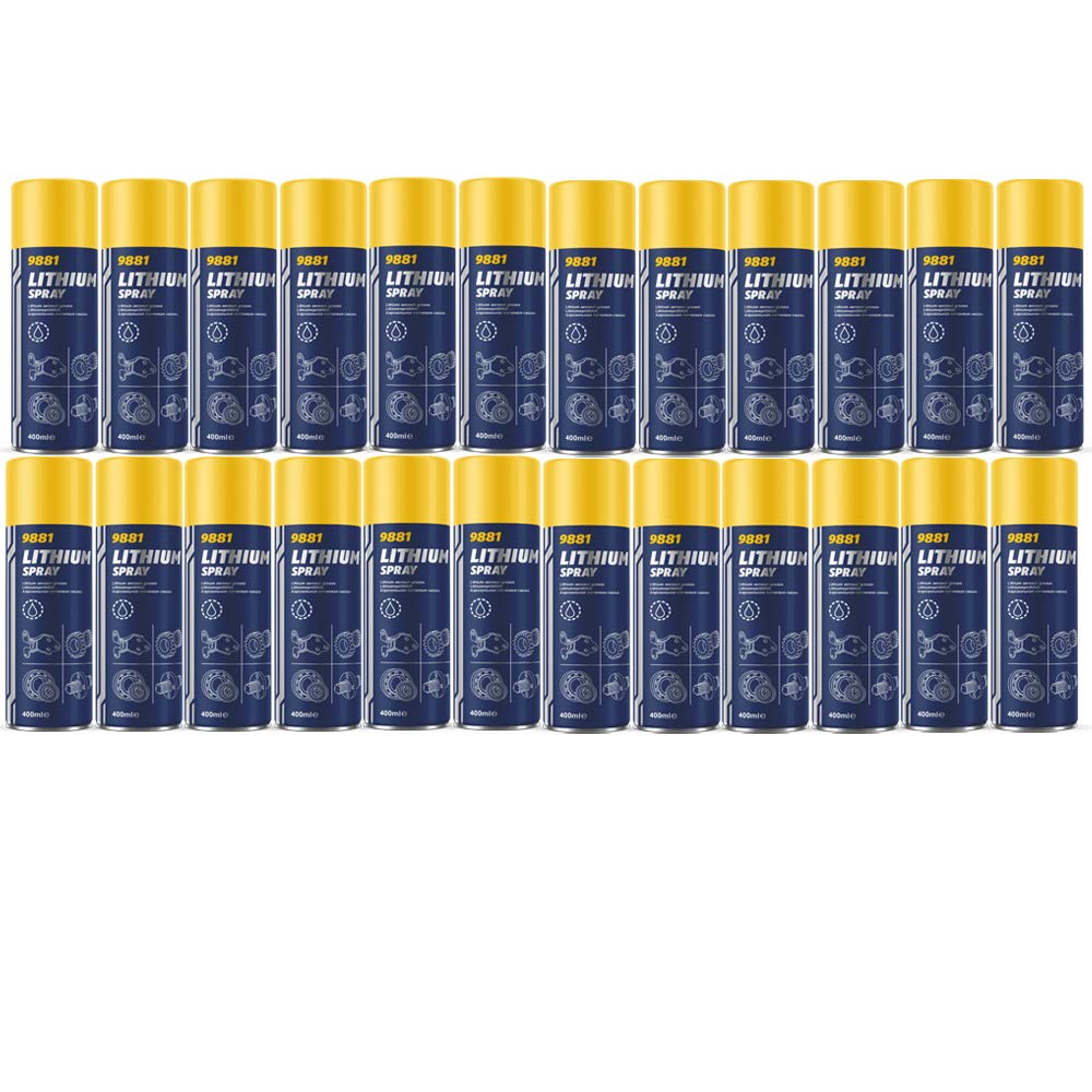 MANNOL 24 x Lithium Spray 400ml 9881 sprühfett Weiss White Grease