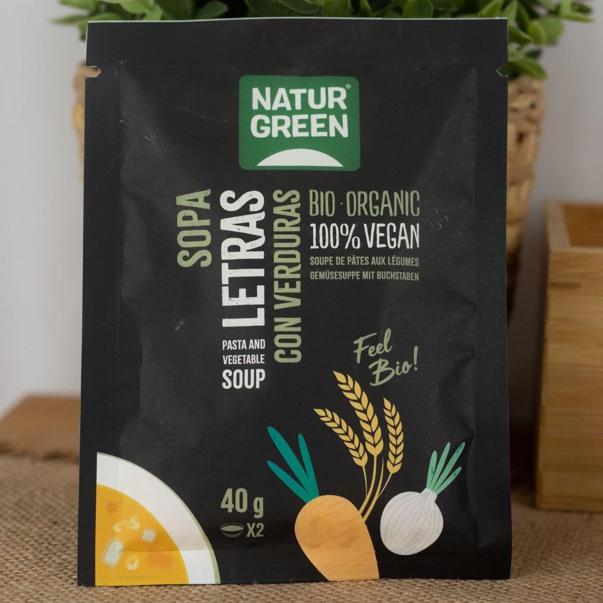 NaturGreen Sopa Letras con Verduras - 2 x 40 g