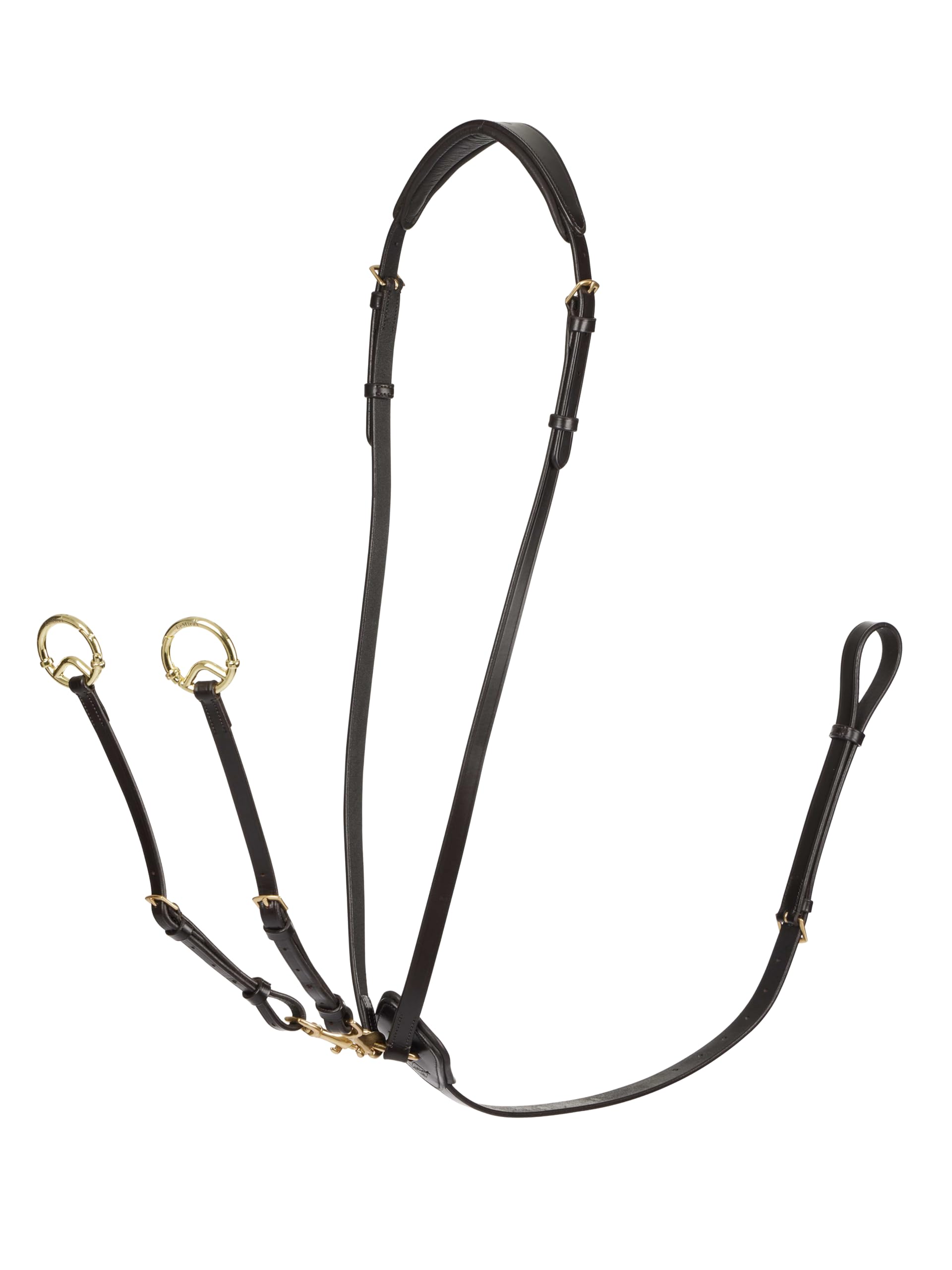 LeMieux Kudos Running Martingale - Brown/Brass Cob