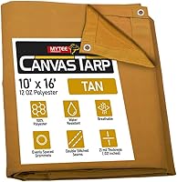 Vista 46 de Mytee Products Lona de lona marrón oscuro de 6 x 8 pies de 12 onzas, resistente al agua y transpirable, lonas resistentes, cubierta de lona