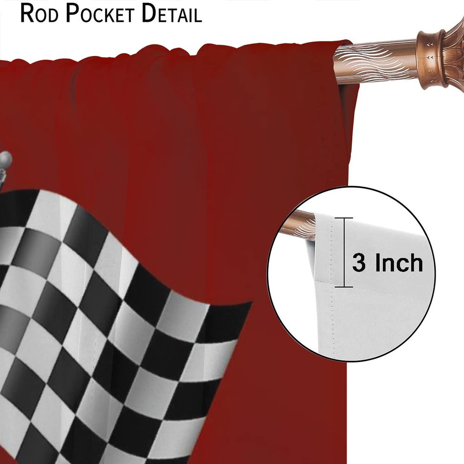 Amazon｜レースカーフラッグカーテン ブラック ホワイト チェック