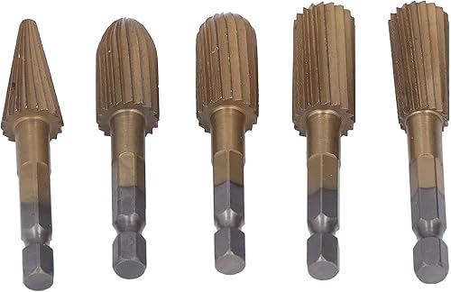 Kit de brocas de molienda, juego de fresas rotativas de buena dureza de aplicación amplia de 5 piezas para plástico