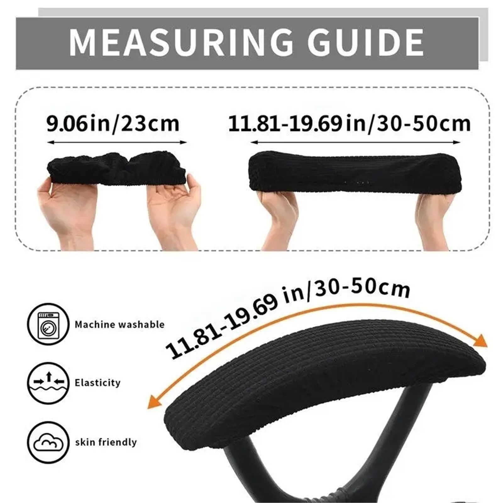 Copribraccioli per sedie da ufficio elastiche e fl Copribraccioli for sedie da ufficio, 10 paia di spandex jacquard rotanti multicolori for la casa(Black)