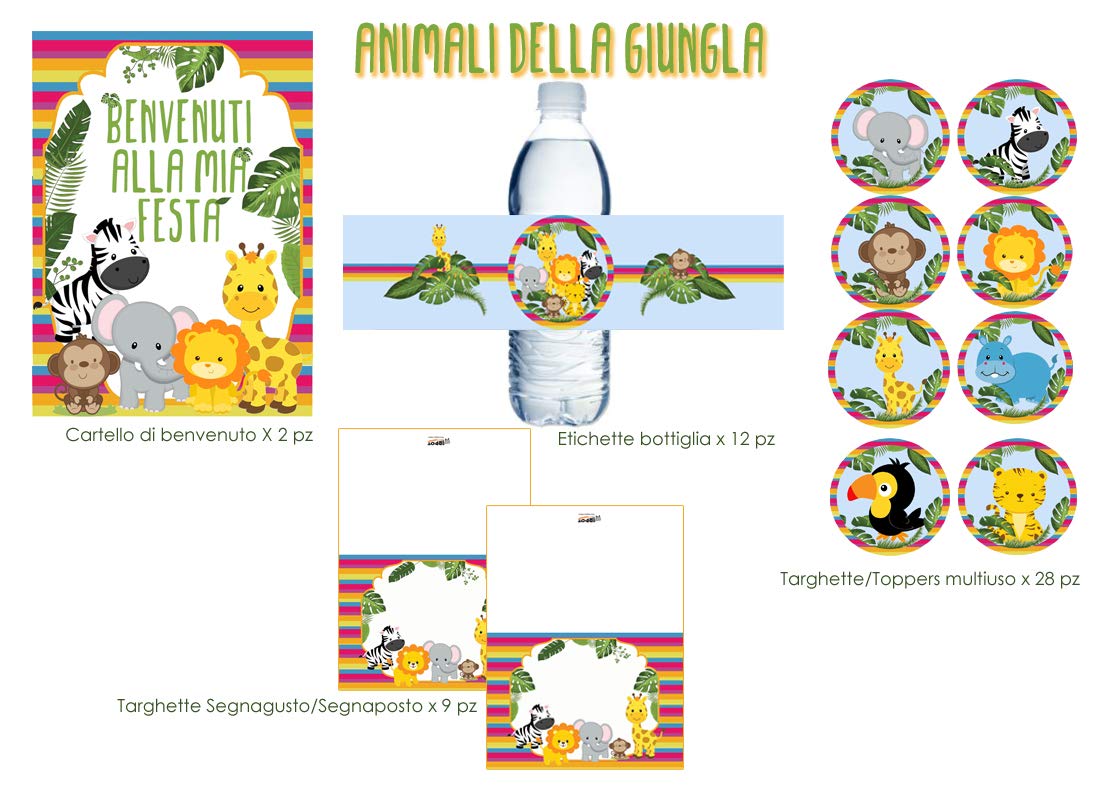 Ipt Fascette Adesive Rettangolari Per Feste A Tema – 12 Pezzi (Fattoria Divertimento)