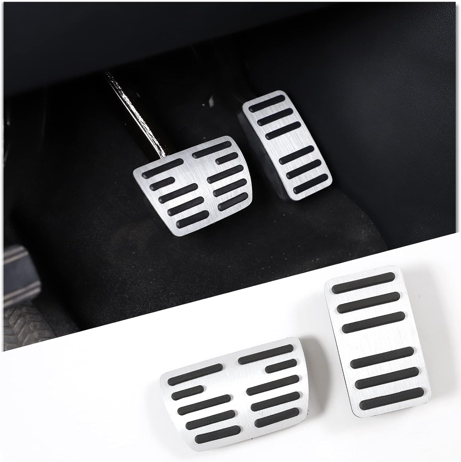 Aluminum Pedal Covers Set for Honda Pilot 2016-2022, Non-Slip Performance Brake & Accelerator Foot Rest Pedal